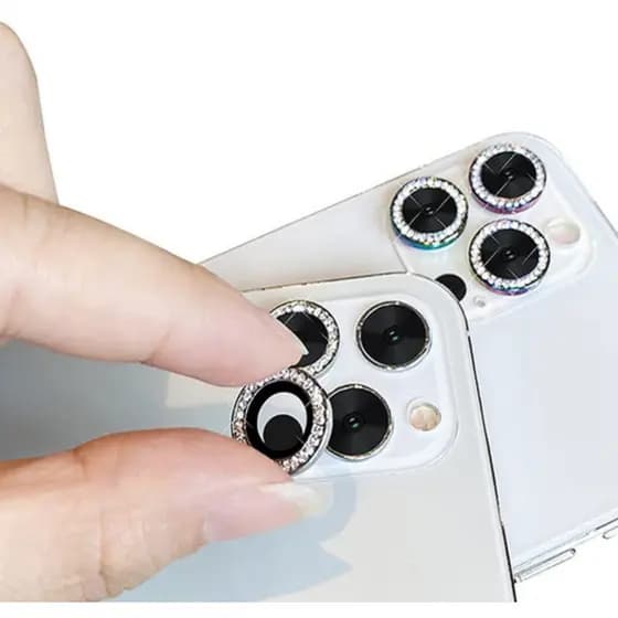Kit Lente Câmera Diamante Proteção iPhone 11 12 13 14 15 16 16 Pro Max Premium