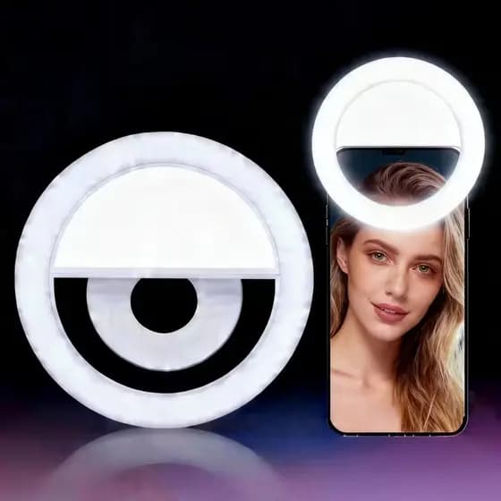 Anel Luminoso Para Celular Flash Selfie Mini Ring Light Clipe Anel Luz Pra Selfie Ring Light Flash Celular Universal