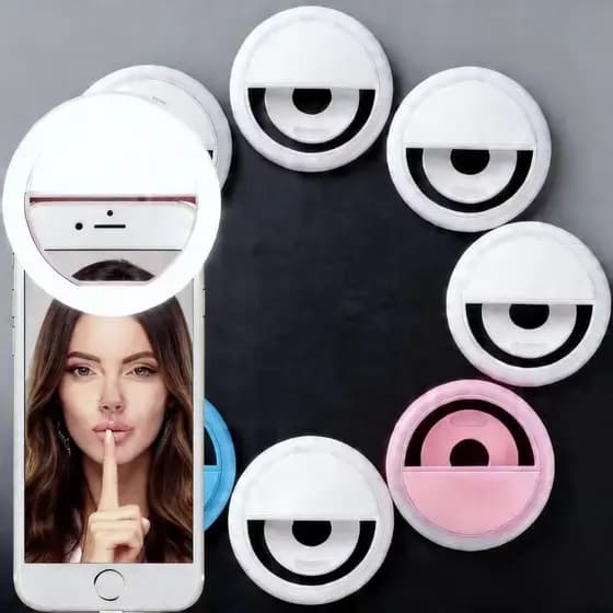 Anel Luminoso Para Celular Flash Selfie Mini Ring Light Clipe Anel Luz Pra Selfie Ring Light Flash Celular Universal