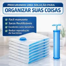 Kit Saco A Vácuo Grande Organizador Edredom Coberto Mala Roupa Viagem De Cama com Bomba Manual Tamanho Grande