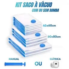 Kit Saco A Vácuo Grande Organizador Edredom Coberto Mala Roupa Viagem De Cama com Bomba Manual Tamanho Grande