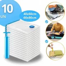 Kit Saco A Vácuo Grande Organizador Edredom Coberto Mala Roupa Viagem De Cama com Bomba Manual Tamanho Grande