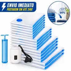 Kit Saco A Vácuo Grande Organizador Edredom Coberto Mala Roupa Viagem De Cama com Bomba Manual Tamanho Grande