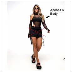 Body CAVADO Kelly ,body feminino ,, body tule , body manga longa body