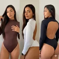 🖤 Body  Jade Gringa Costas Nuas Gola Alta