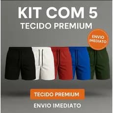 KIT 5 BERMUDAS MAURICINHOS LISOS ótimos para seos fim de semana secagem rápida