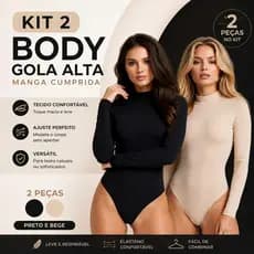 Kit 2 Body Gola Alta  e Manga Cumprida Coladinho Blogueirinha