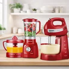 Kit de cozinha mondial vermelho batedeira liquificado e espremedor 127W
