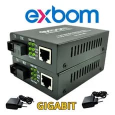 Conversor Mídia Fibra Óptica Gigabit Rj45 1000mb Par A+b