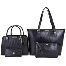 Bolsa Feminina Grande Sacola Shopper Casual Kit + Bolsa Feminina Tote Casual + Necessaire + Carteira
