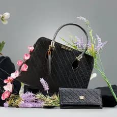 Bolsa Feminina Pasta Tote Casual Ombro e Transversal + Carteira Feminina