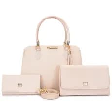 Bolsa Feminina Tote Angike Casual Média + Bolsa Tranversal Balada Corrente + Carteira
