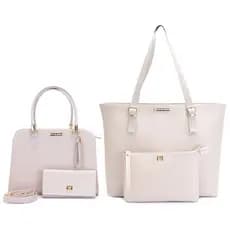 Bolsa Feminina Sacola Shopper Angike Kit + Bolsa Tote Casual Angike + Necessaire + Carteira 4 Itens