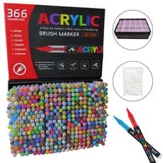 366 Cores Caneta Acrílica Acrylic Ponta Pincel Brush Macia Marcador Permanente Pintura Cerâmica