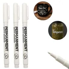 Caneta Marcador Permanente Branca Ponta 1mm A Prova D'água Retoque Reparo Pinta Pneu Lataria