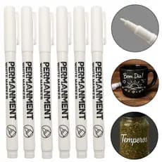 2/3/4/6 Caneta Marcador Permanente Branca Ponta 1mm A Prova D'água Retoque Reparo Pneu Madeira Vidro