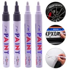 Caneta Paint Tira Risco Carro Moto Pintura Automotiva Não Sai Na Água Permanente Retoque Placa Pneu