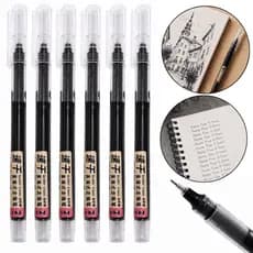 2/3/4/6 Caneta Gel Preta Ponta Fina Agulha 0,5mm Marcação Desenho Escolar Kit Conjunto Escritório