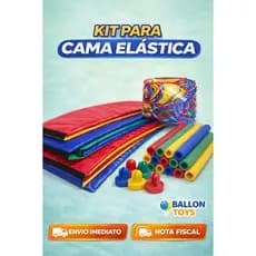Kit Para Cama Elástica 2,44 Com Protetor + Rede + 6 Isotubos + 6 Ponteiras
