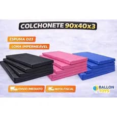 5 Colchonete Academia Premium 90x40x3 com Espuma Macia Impermeável Compacto Fit Mat Yoga Pilates