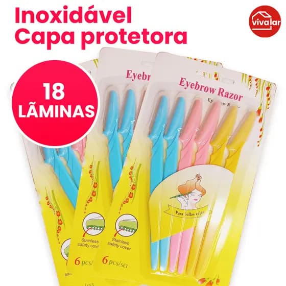 Kit com 6/12/18 Aparadores de Sobrancelha com Dentes de Proteção – Retoque Preciso e Seguro