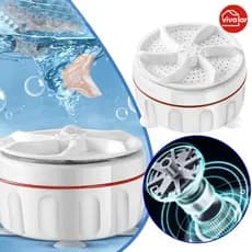 Mini Máquina de Lavar Roupas Panos Toalhas no Balde Portátil Ultrassônica Lavanderia USB Lava Louças Branco com USB