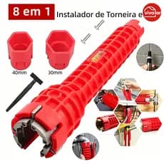 Kit de Chave 8 em 1 para Torneira e Encanamento, Troca de Pia e Filtro Facilitada