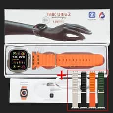 2025 Novo T800 Ultra 2 Series 9 Resposta Ao Gesto Smart Watch Carregador Sem Fio À Prova D'água SmartWatch Esportivo