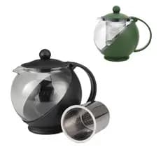 Chaleira Infusora 1250ml Bule Vidro Filtro Inox Coador Chá