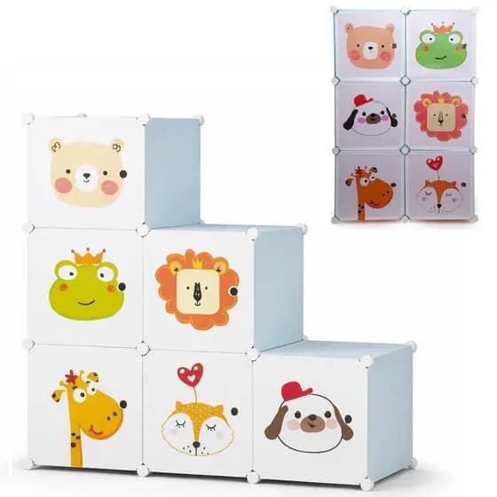 Armário Infantil 6 Portas Modular Roupas Brinquedo Sapato