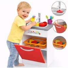 Brinquedo Pia Infantil MDF Kit Cozinha Completo Acessórios