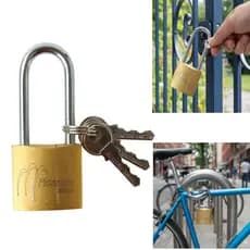 CADEADO HASTE LONGA 32MM PORTAO CORRENTE 3 CHAVE TRAVA LATAO