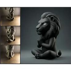 ESTATUETA ESCULTURA LEÃO ZEN, GIRAFA ZEN, TARTARUGA ZEN E CARNEIRO ZEN DE DECORAÇÃO