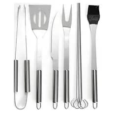 Conjunto de Churrasco 9 Peças Inox Profissional C/ Bolsa - BM-F1026