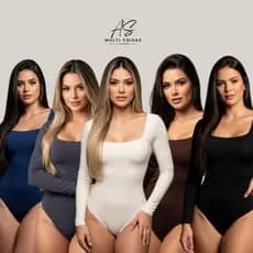 Kit 1 Body Gola Quadrada - Elegante Confortável Lisa Tecido Suplex Trend Viral