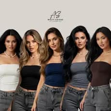 Kit 1 Top Faixa - Cropped Elegante Festa Moda Feminina Básica Lisa Trend Influencer