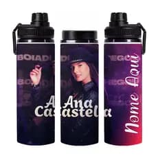 Garrafinha Ana Castela Personalizada Nome em Alumínio 750mL
