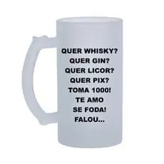 Caneca do Cuiudo do Agro Beer Chope em Vidro Jateado 475mL