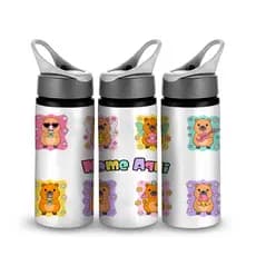 Garrafa Capivara c/ Nome Personalizado Bico Canudo 600ml