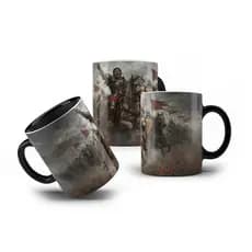 Caneca de Porcelana Cavaleiro Knight Cruzada Medieval 325mL