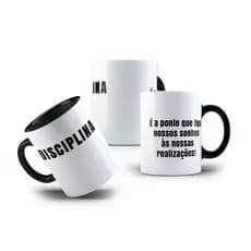 Caneca de Porcelana DISCIPLINA Motivacional Frases 325mL