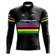 CAMISA CICLISMO MASCULINA MOUNTAIN BIKE MANGA LONGA PROTEÇÃO UV RKC SPORTS CHAMPION PRETO