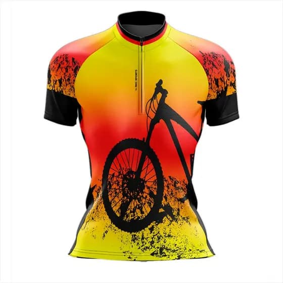 Camisa De Ciclismo Feminina curta Bike Pneu Colorida UV+50