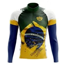 Camiseta Ciclismo Masculina Mang Longa Rkc Sports Brasil UV+50