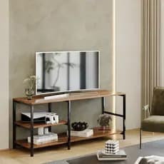 Rack Estilo Industrial Brooklin 115 Moderno para Sala TV Canela