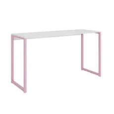 Mesa Escrivaninha Industrial Desk 90 Color Quarto Escritório Branco Rosa