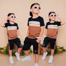 Conjuntos Infantil Menino Diversos Estiloso Verão Camisa e Bermuda Juvenil Top Veste Do 2 ao 14 anos