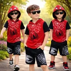 Conjunto Infantil Menino Homem Aranha Lançamento Top Verão Camisa e  Bermuda Veste Do 2 ao 10 anos
