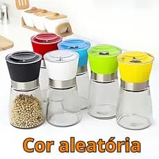 Moedor Triturador De Temperos, Sal, Pimenta E Especiarias De Vidro e Inox