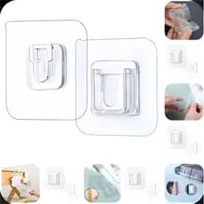 Peças Gancho Adesivo Dupla Face Transparente Sem pregos Furos Para Banheiro Quarto Cozinha Multiuso